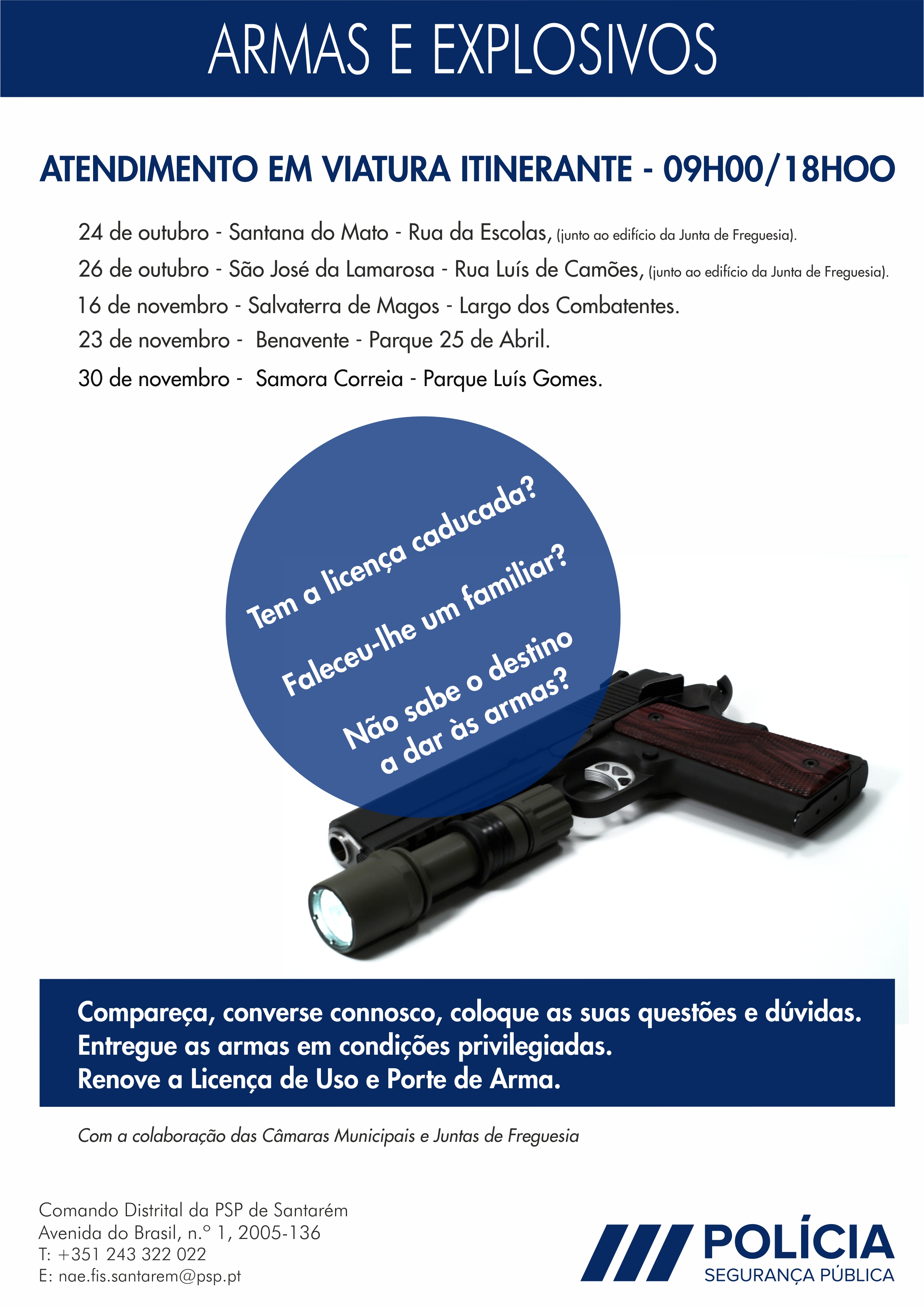 Armas e Explosivos – Atendimento em Viatura Itinerante